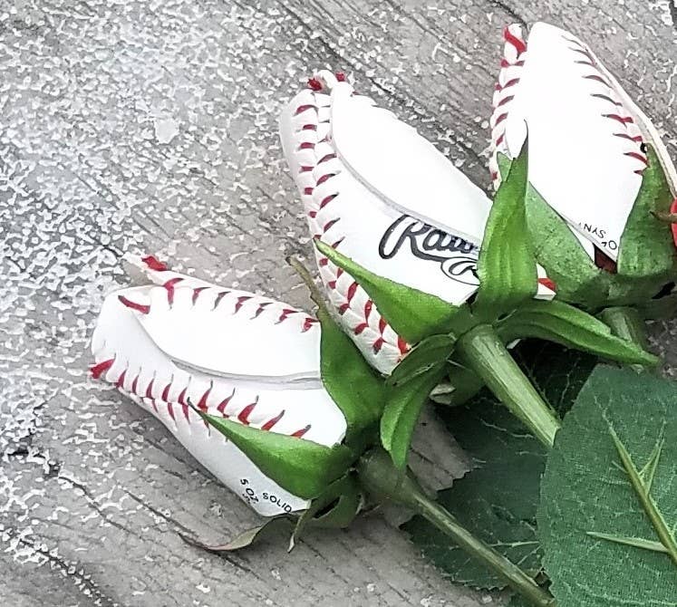 Real Baseball Long Stem Rose