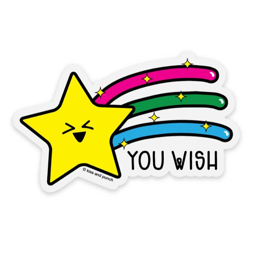 CLEAR 3 Inch You Wish Shooting Star Vinyl Sticker - SuperMom Headquarters