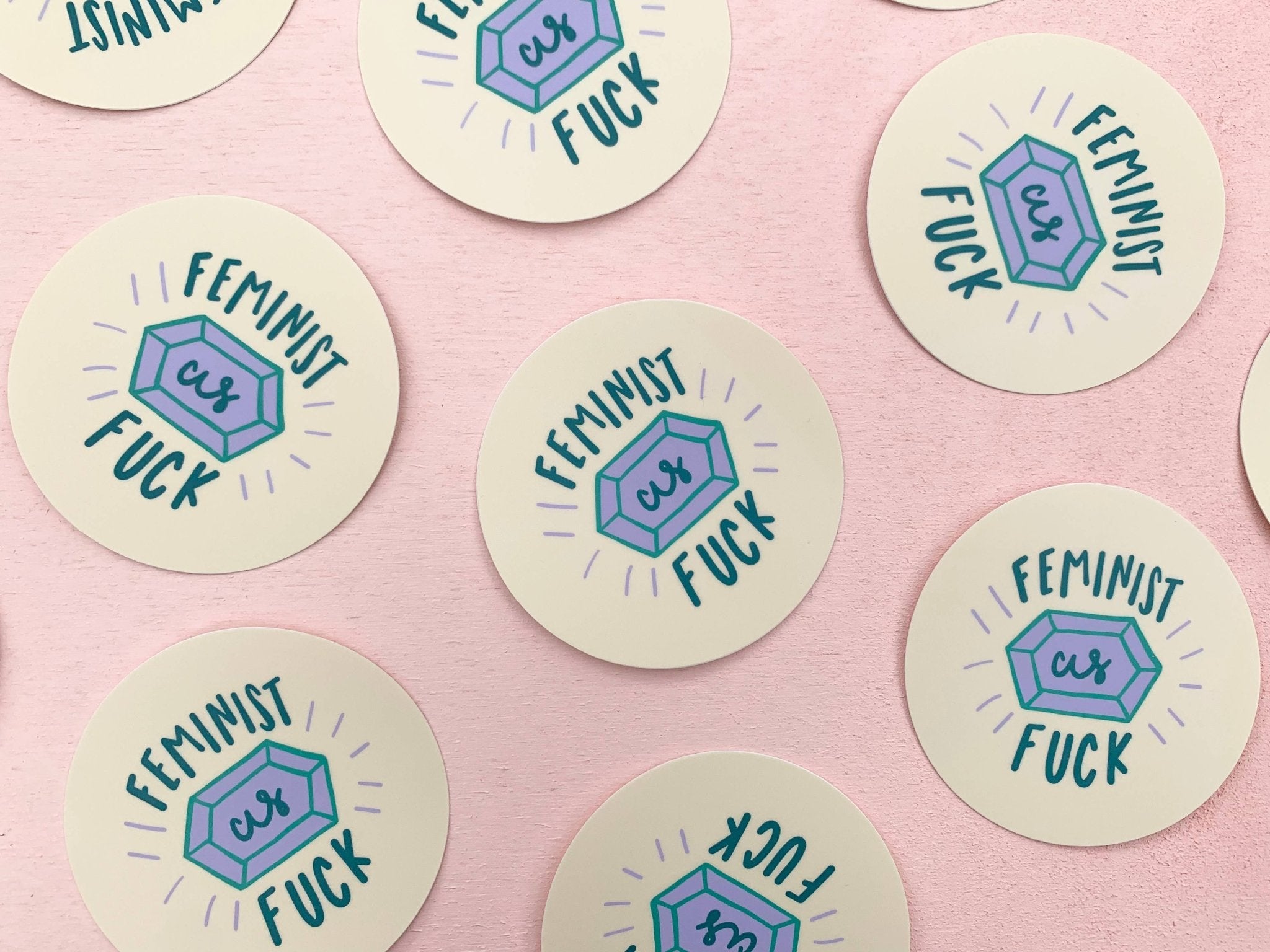 Feminist as fuck sticker - SuperMom Headquarters