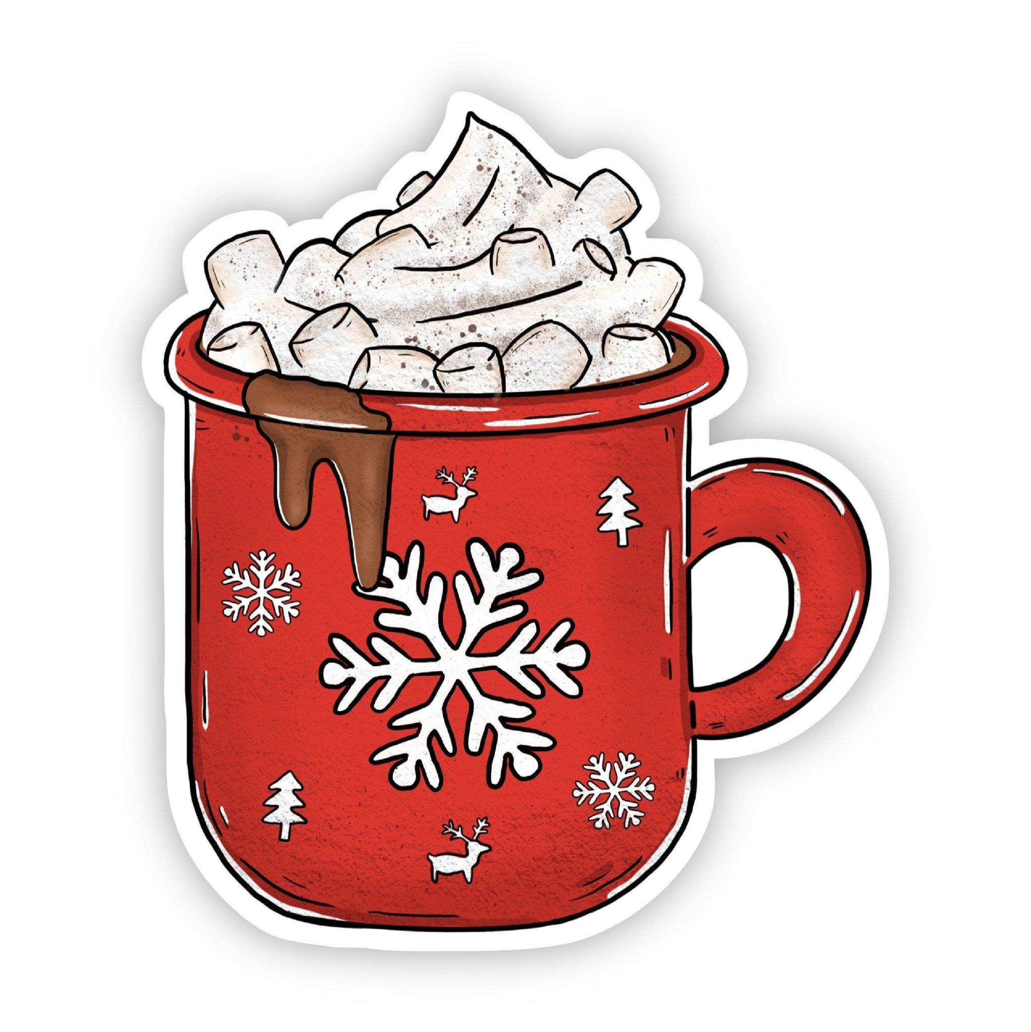 Hot Chocolate Mug Holiday Sticker - SuperMom Headquarters