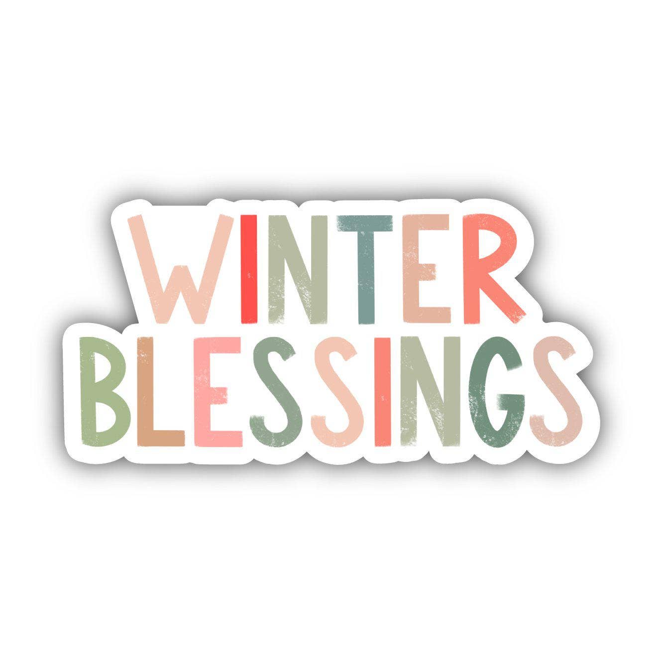 Winter Blessings Lettering - Holiday Sticker