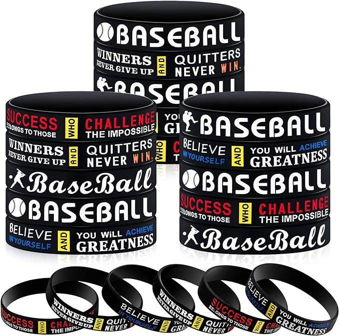 Baseball & Motivational Silicone Wristband