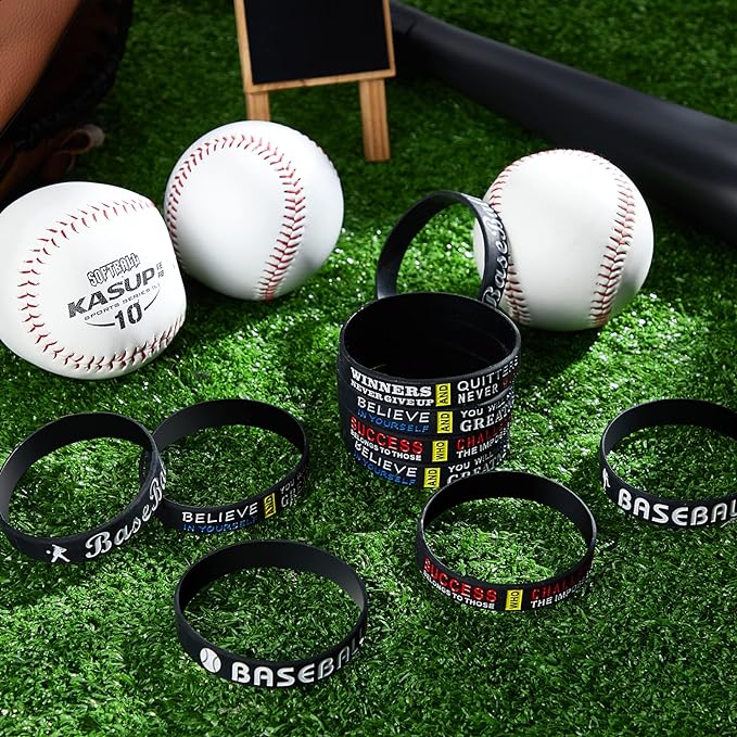 Baseball & Motivational Silicone Wristband