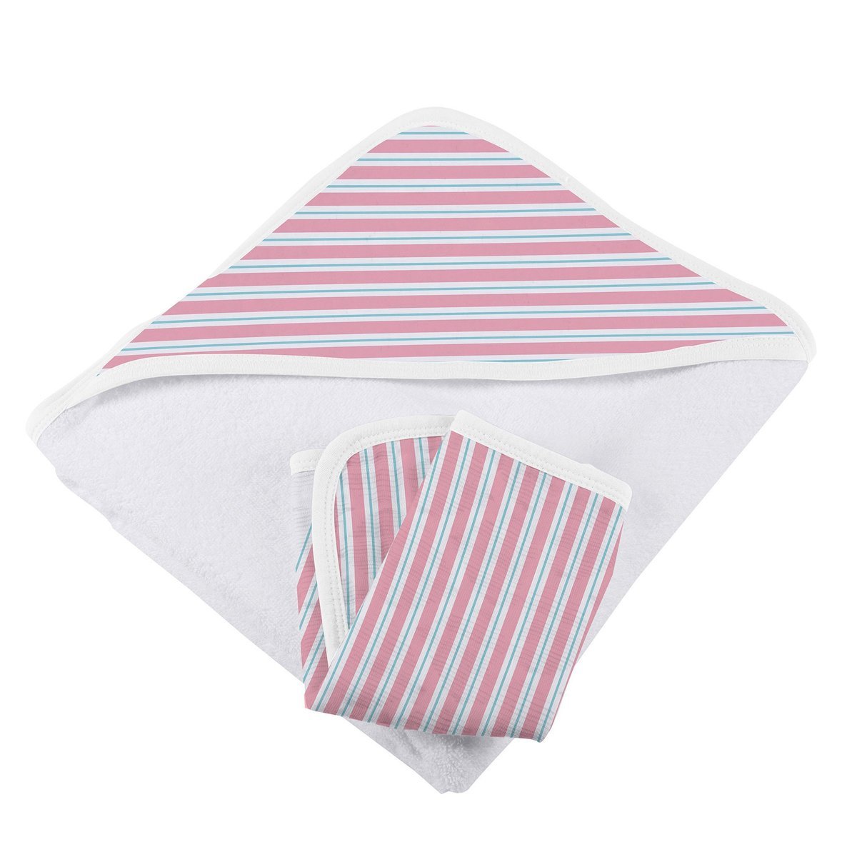 Candy Stripe Bamboo Hooded Towel and Washcloth Set *FINAL SALE* - SuperMom Headquarters