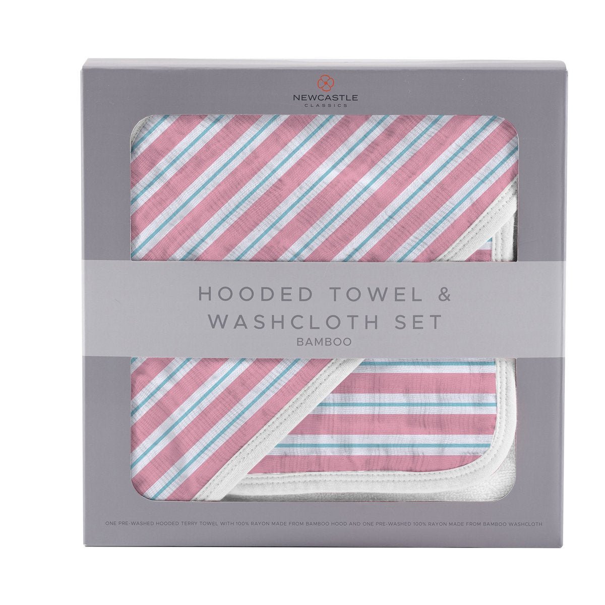 Candy Stripe Bamboo Hooded Towel and Washcloth Set *FINAL SALE* - SuperMom Headquarters