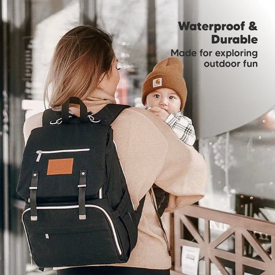 Explorer Diaper Bag Backpack (Trendy Black) - SuperMom Headquarters