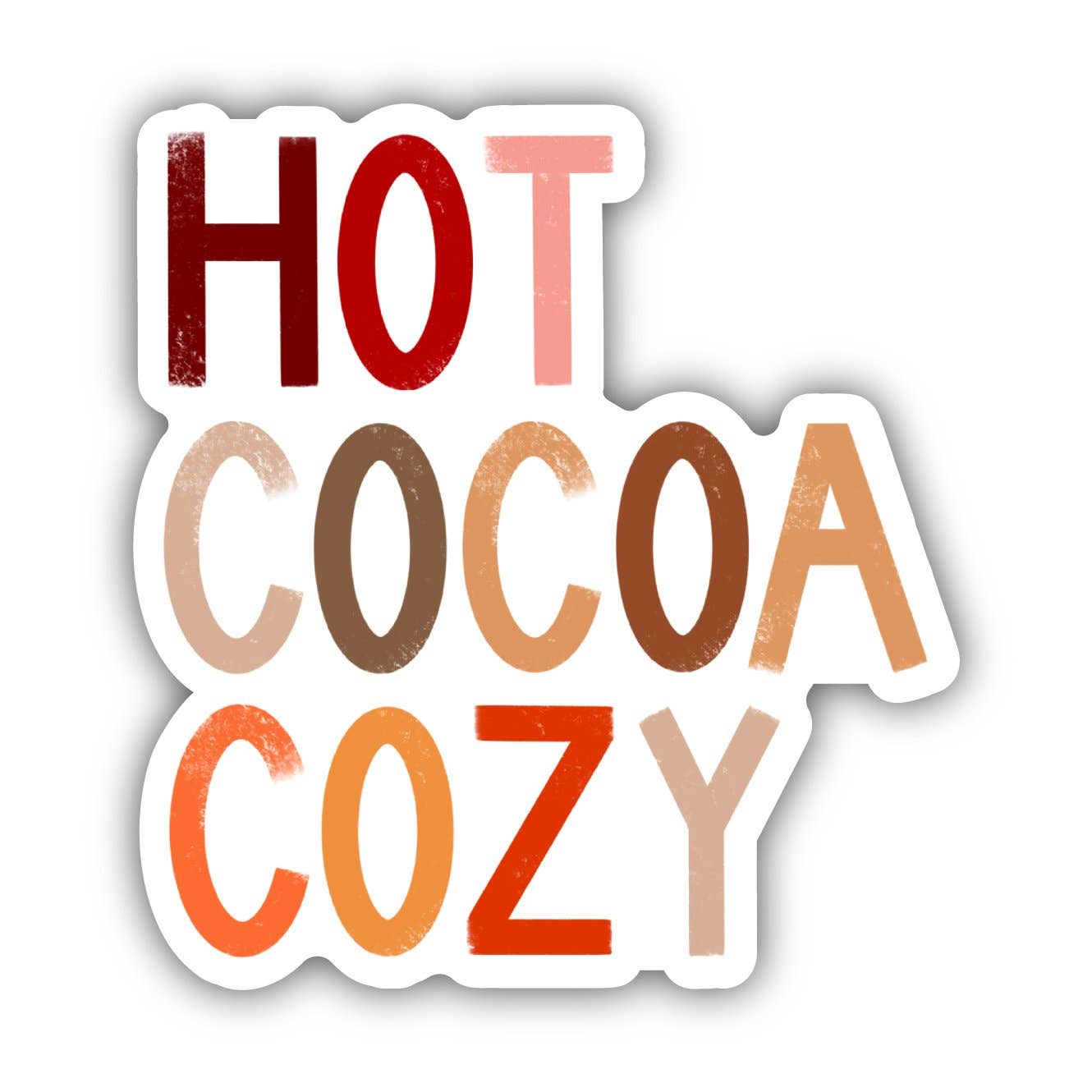 Hot Cocoa Cozy - Multicolor Lettering Sticker - SuperMom Headquarters