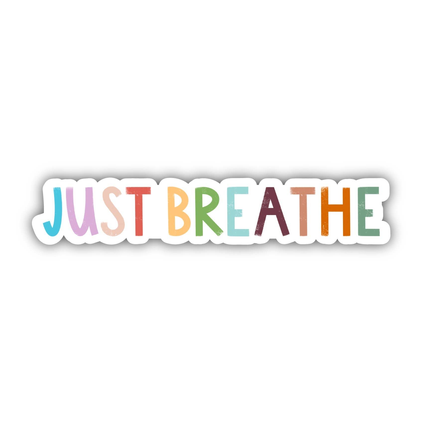 Just Breathe - Multicolor Lettering Sticker - SuperMom Headquarters