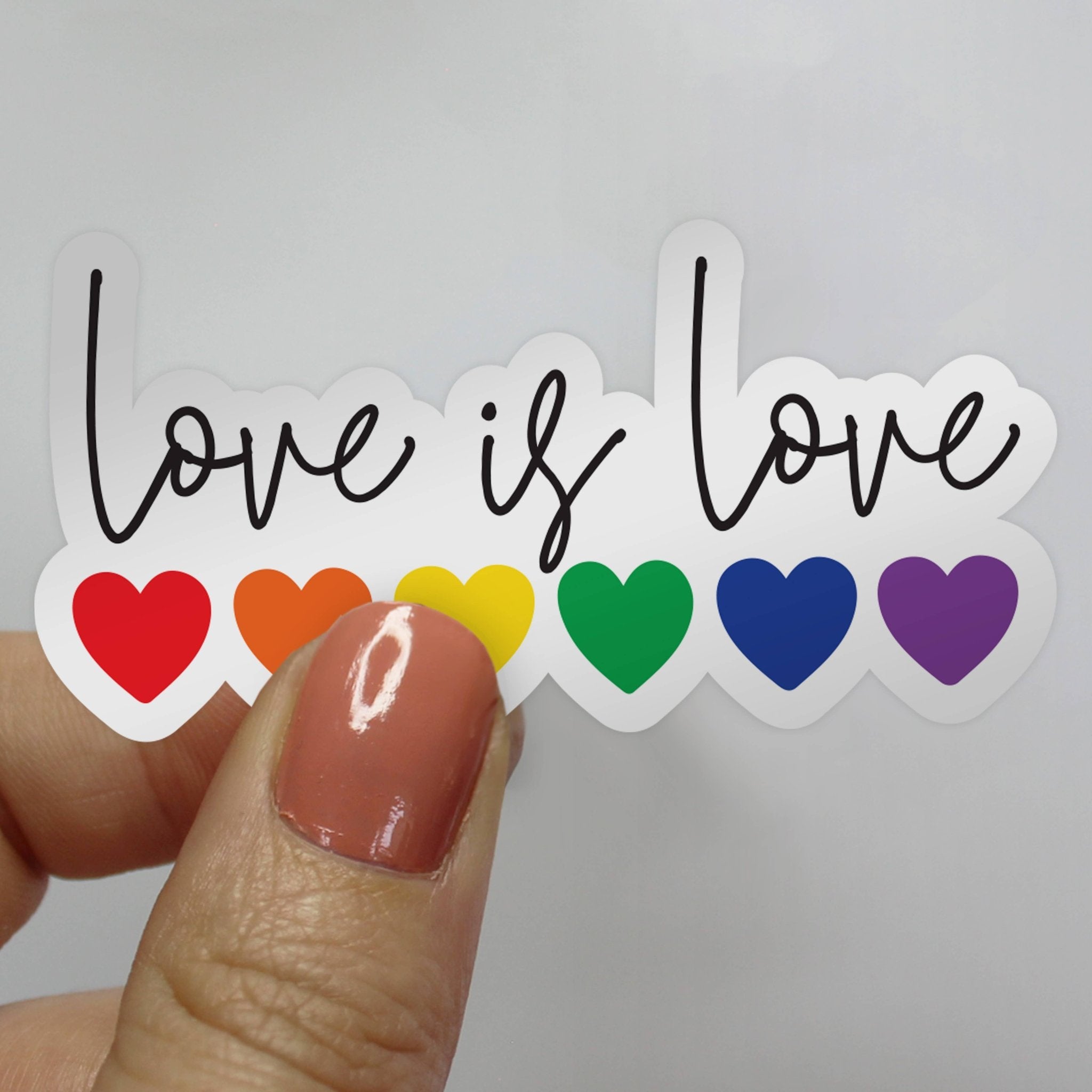 Love is Love Hearts Sticker - SuperMom Headquarters