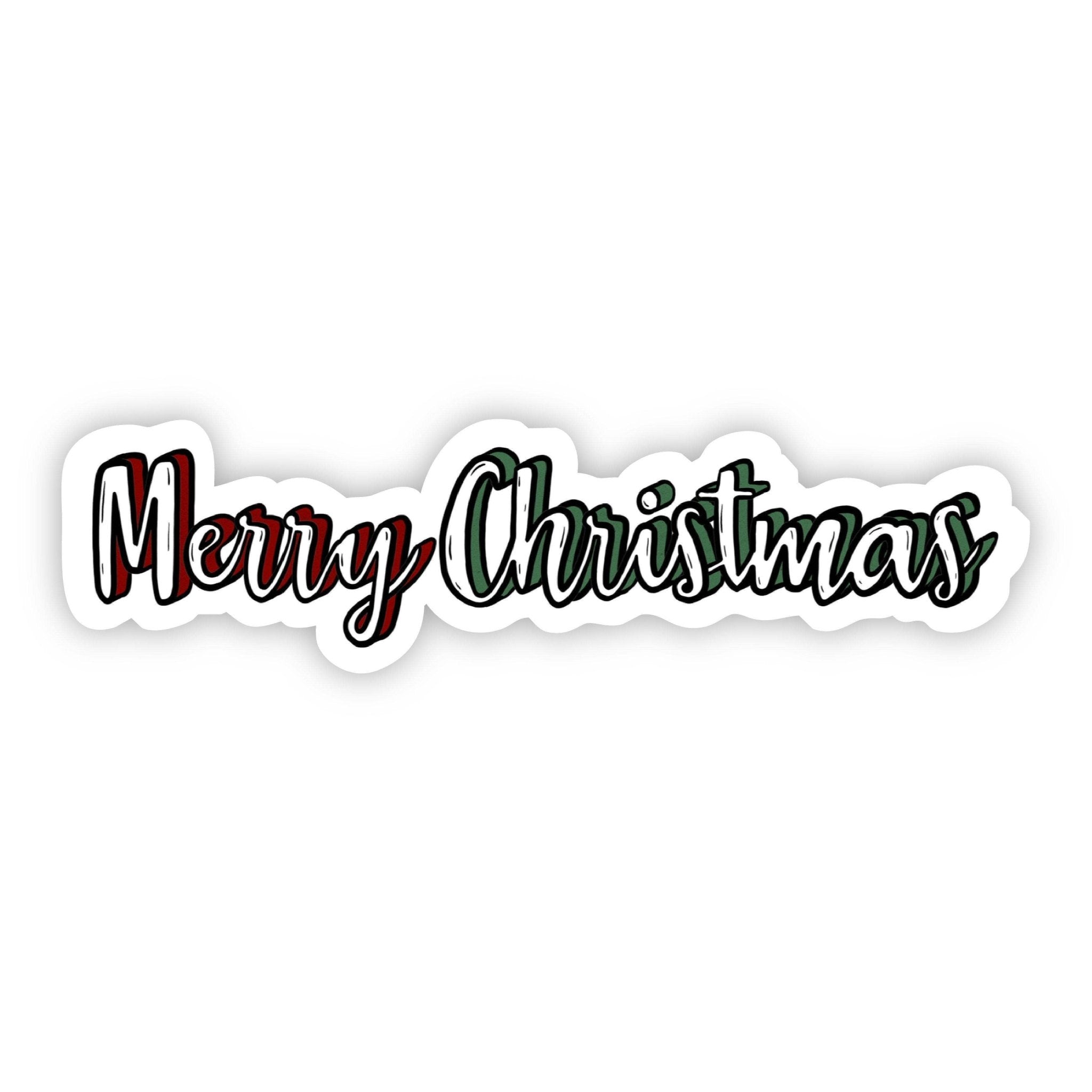 Merry Christmas Lettering Sticker - SuperMom Headquarters