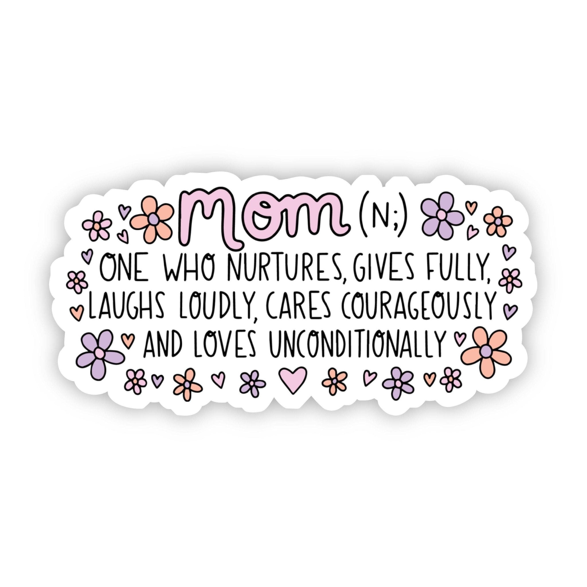 Mom Definition Floral Sticker - SuperMom Headquarters