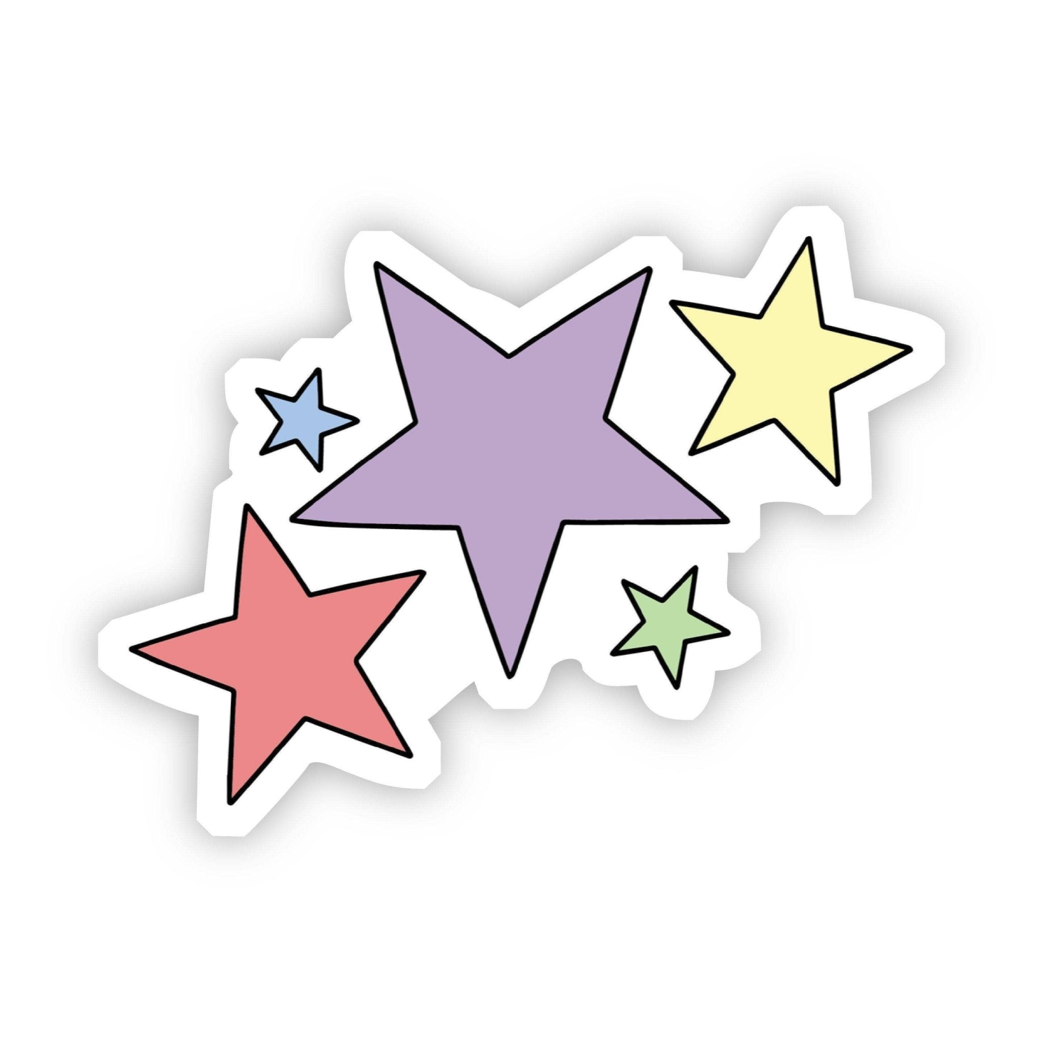 Multicolor Stars Aesthetic Sticker - SuperMom Headquarters