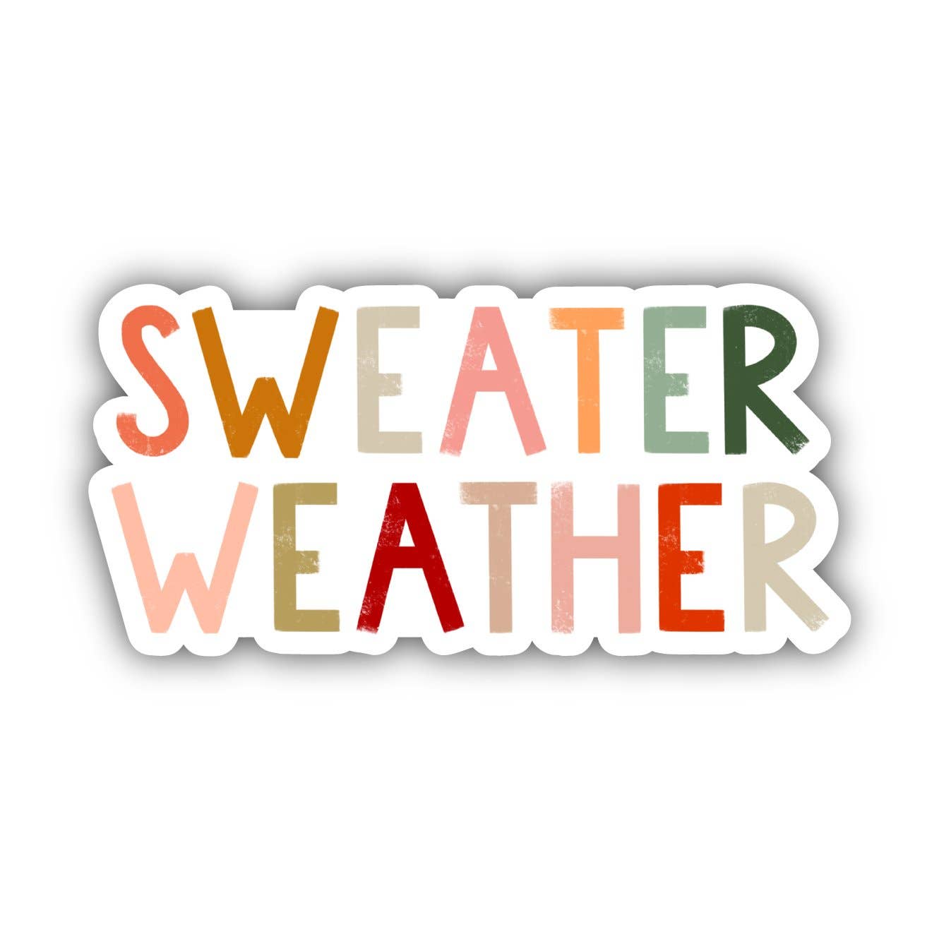 Sweater Weather - Multicolor Lettering Sticker - SuperMom Headquarters