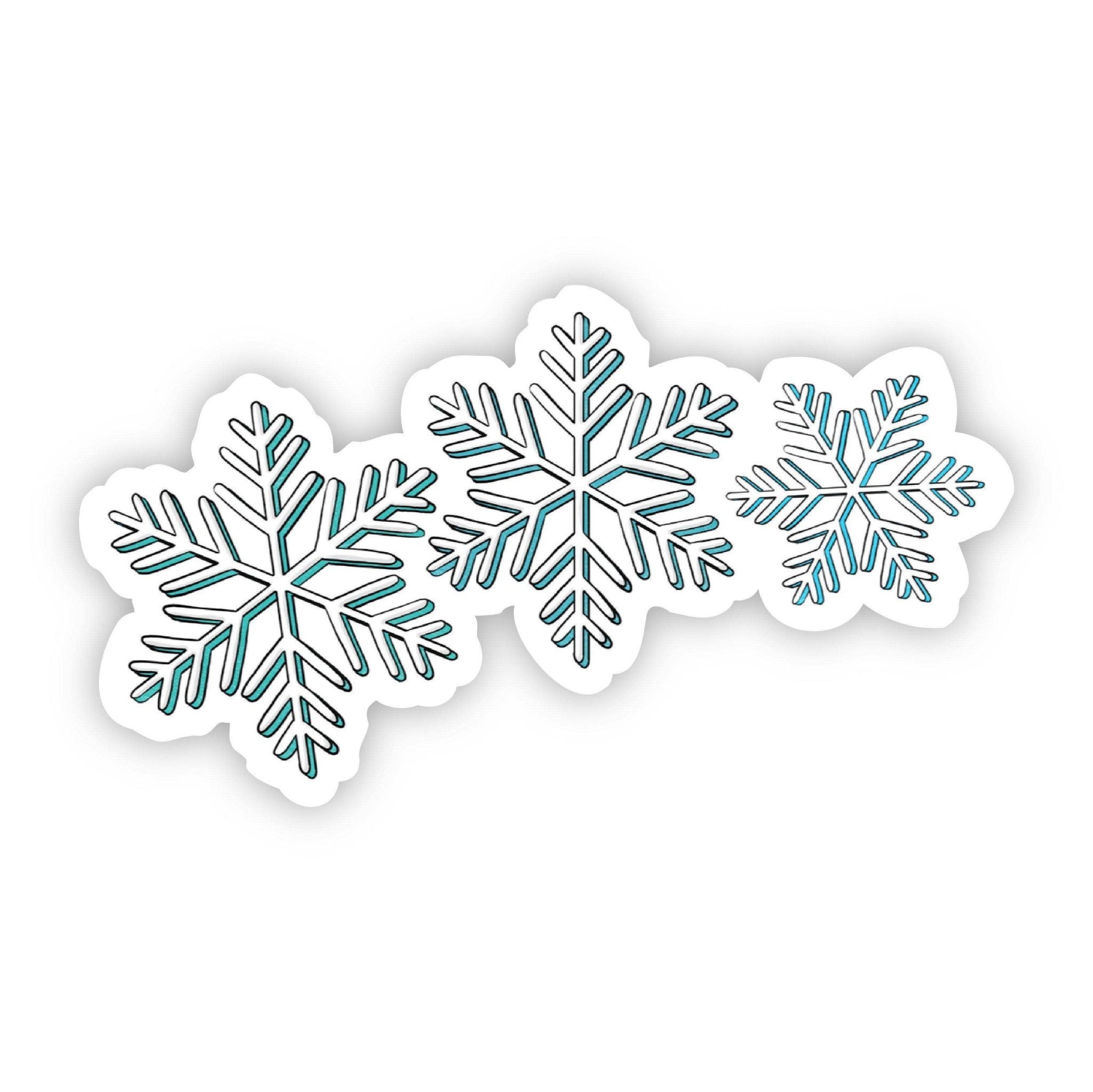 Three Snowflakes Teal Sticker - SuperMom Headquarters
