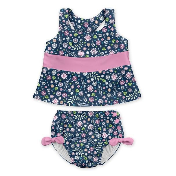 Two-piece Bow Tankini with Snap Reusable Absorbent Swim Diaper *FINAL SALE* - SuperMom Headquarters