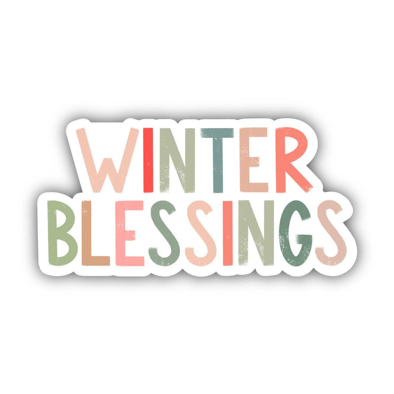 Winter Blessings Lettering - Holiday Sticker - SuperMom Headquarters